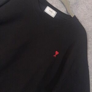AMI Alexandre Mattiussi Sweatshirt Mens XXL Black Ami de Coeur Heart Embroidery